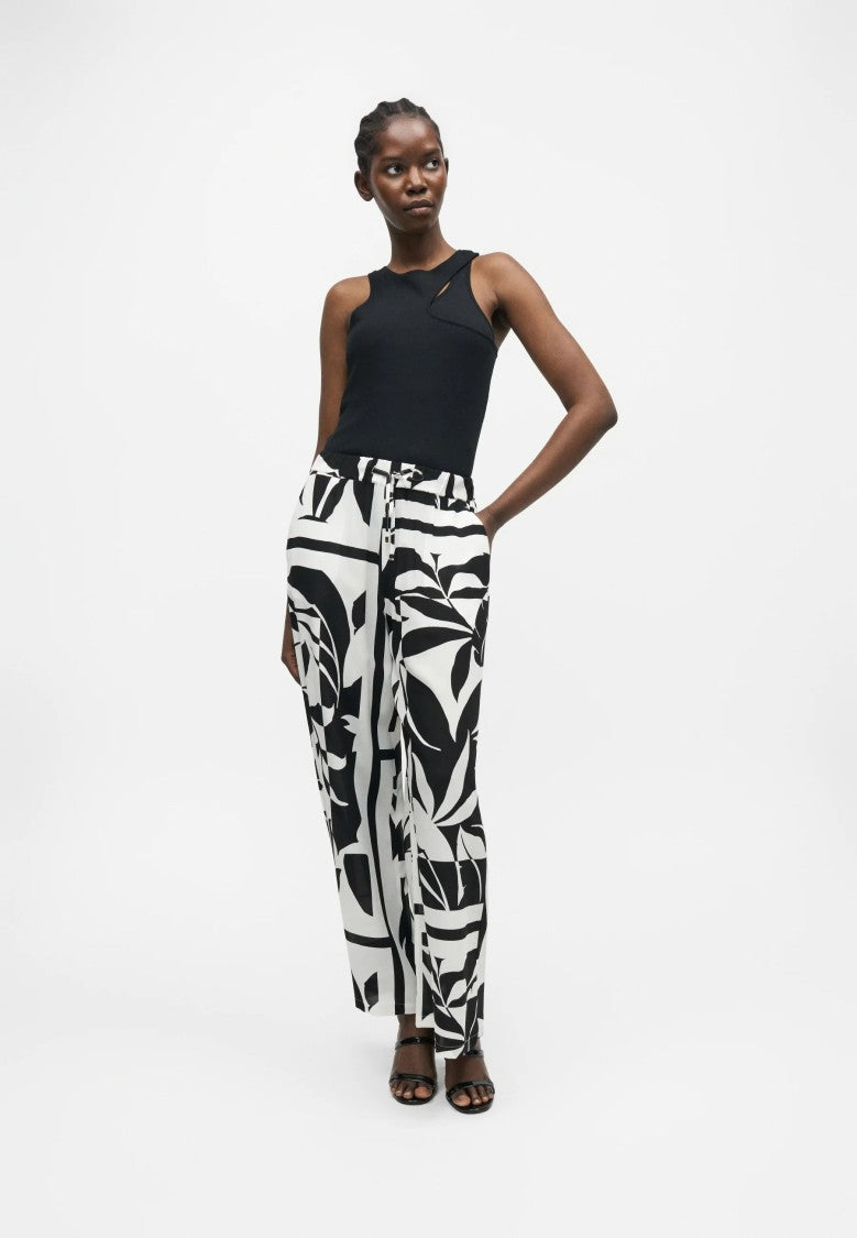 Max Mara Wide-Leg Pants With Abstract Leaf Print