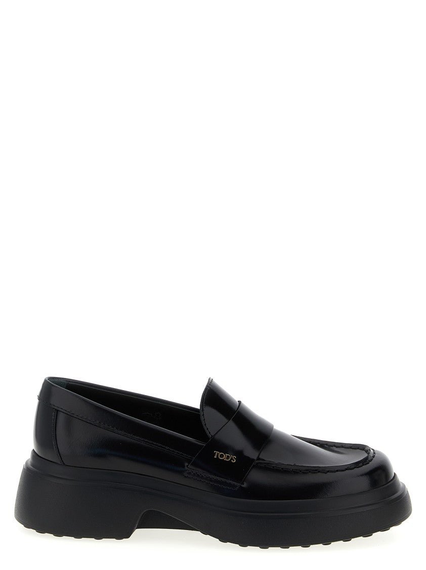 Tod's Brushed Calf Leather Loafers With Chunky Rubber Sole
