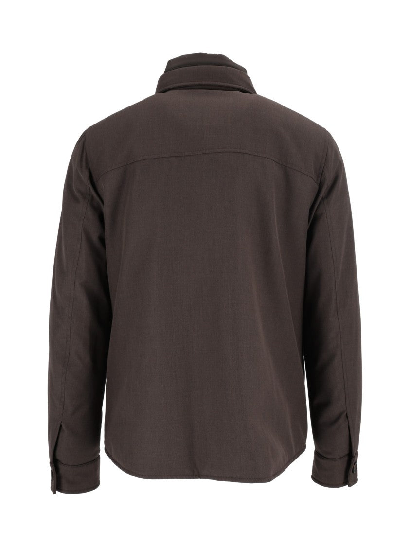 Moorer Dasson-Pum Brown Chest Pocket Jacket
