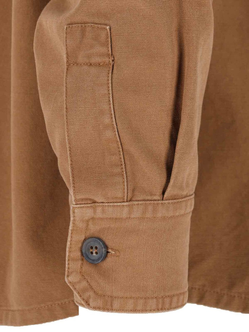 A.P.C. "Basile Brodée Poitrine" Shirt – Brown