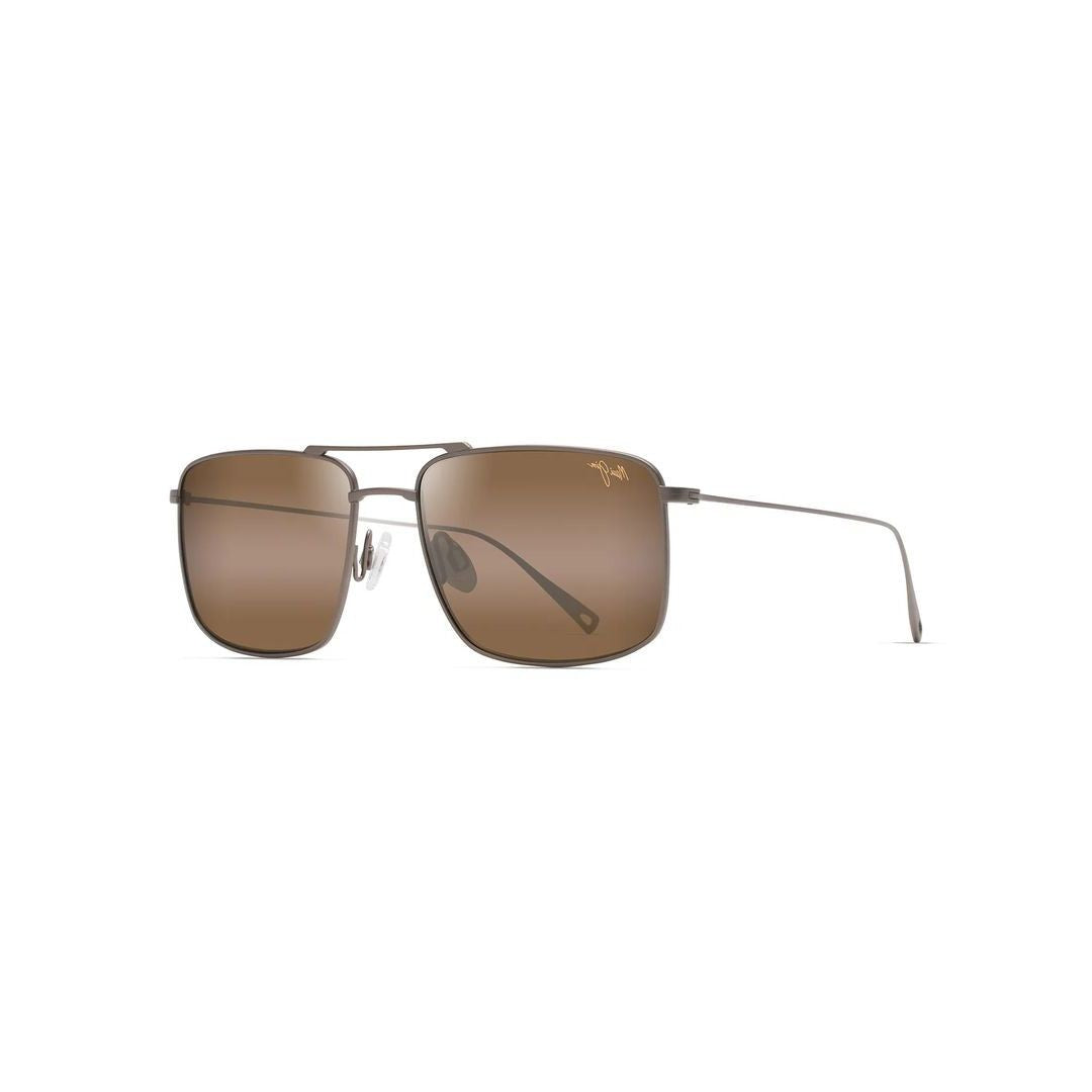 Maui Jim Aeko Rectangular Metal Frame Sunglasses With Double Bridge Design