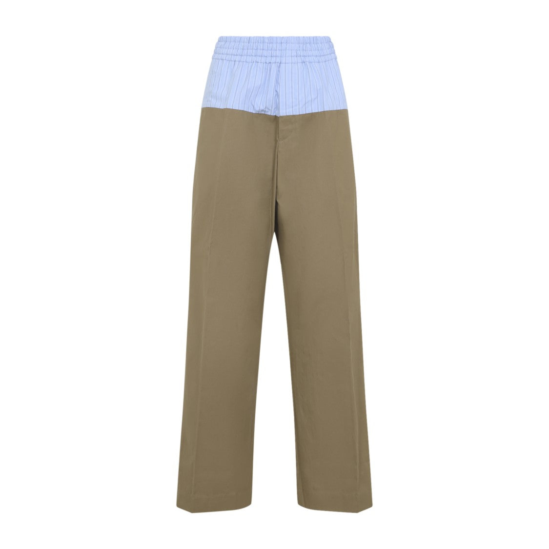 Dries Van Noten Two-Tone Straight-Leg Trousers With Elasticated Waistband