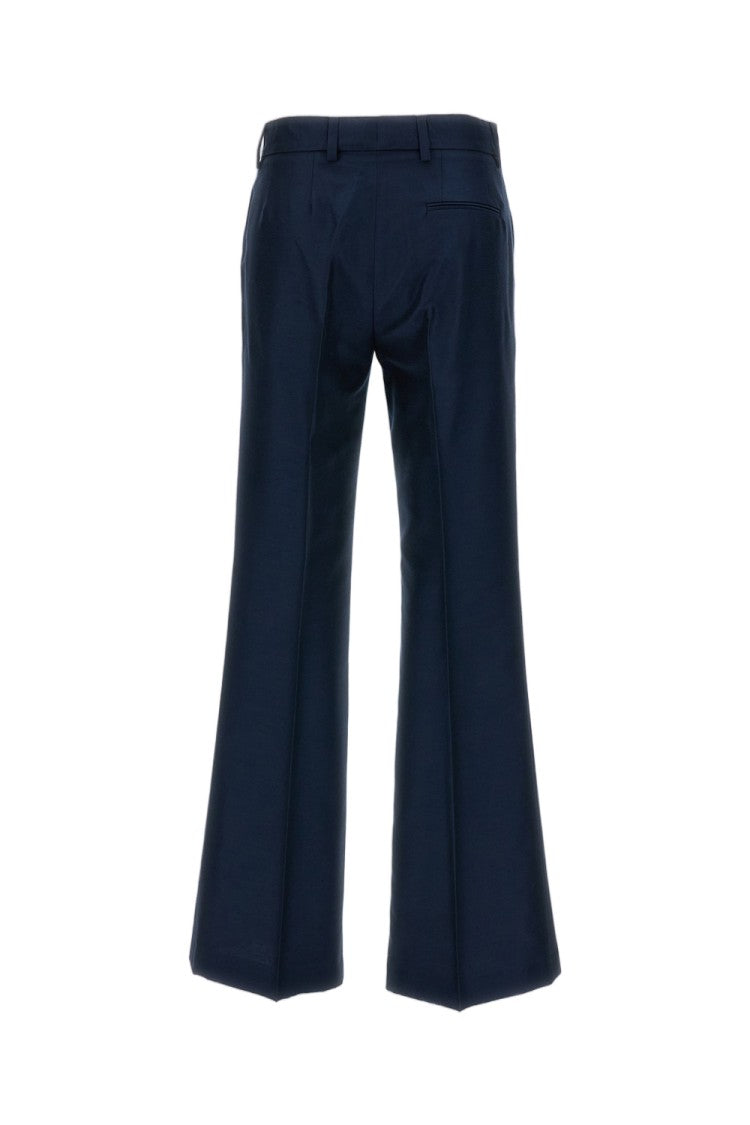 Alberto Biani Blue Iridescent Tailored Straight-Leg Pants