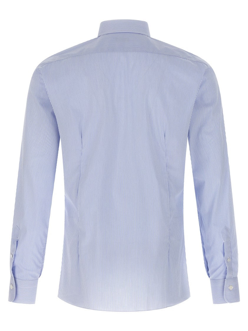 Barba Slim Fit Striped Cotton Poplin Shirt