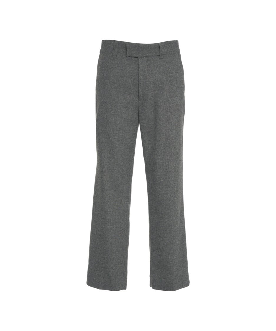 Paolo Pecora Straight Leg Medium Grey Chino Trousers With Tailored Fit