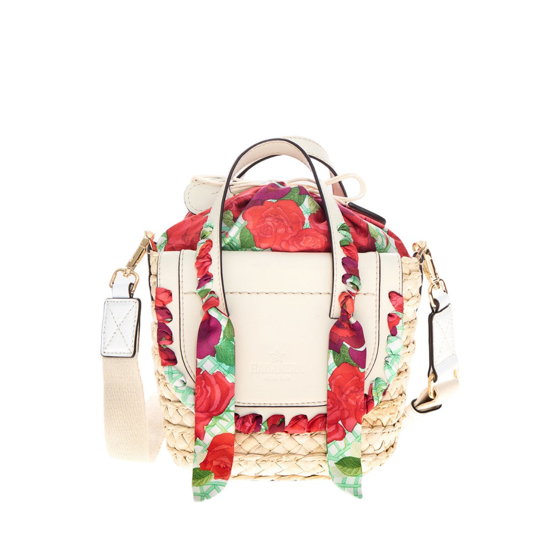 Cuba Lab Habanera Leather And Rafia Bag