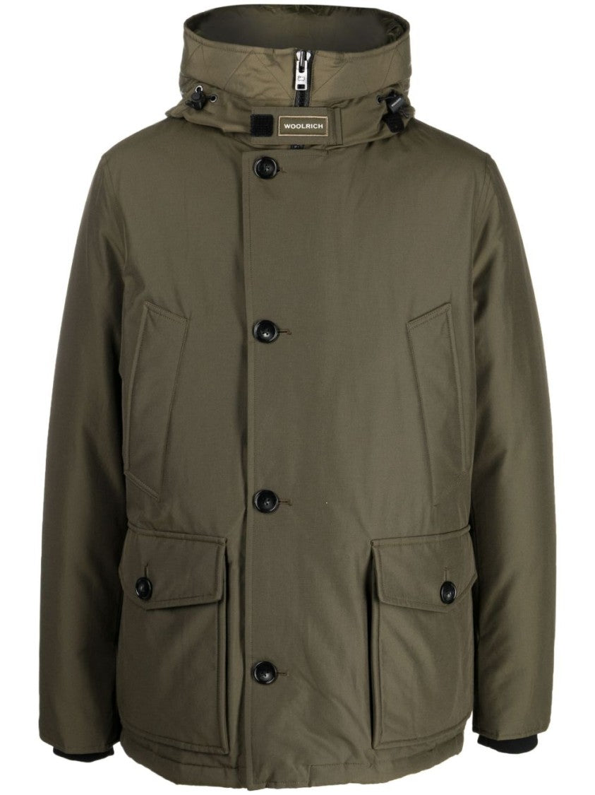 Woolrich Feather Down Padded Parka With Concealed Hood