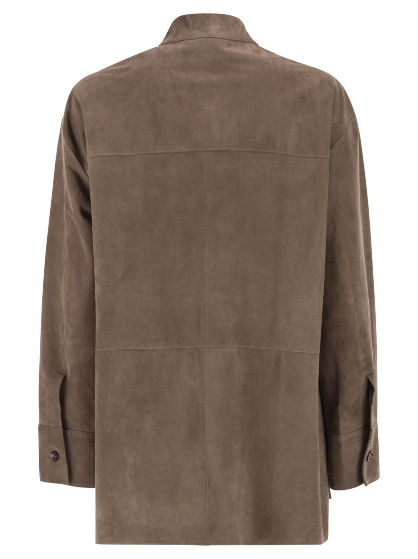 Max Mara Smmelodia - Suede Jacket With Topstitching