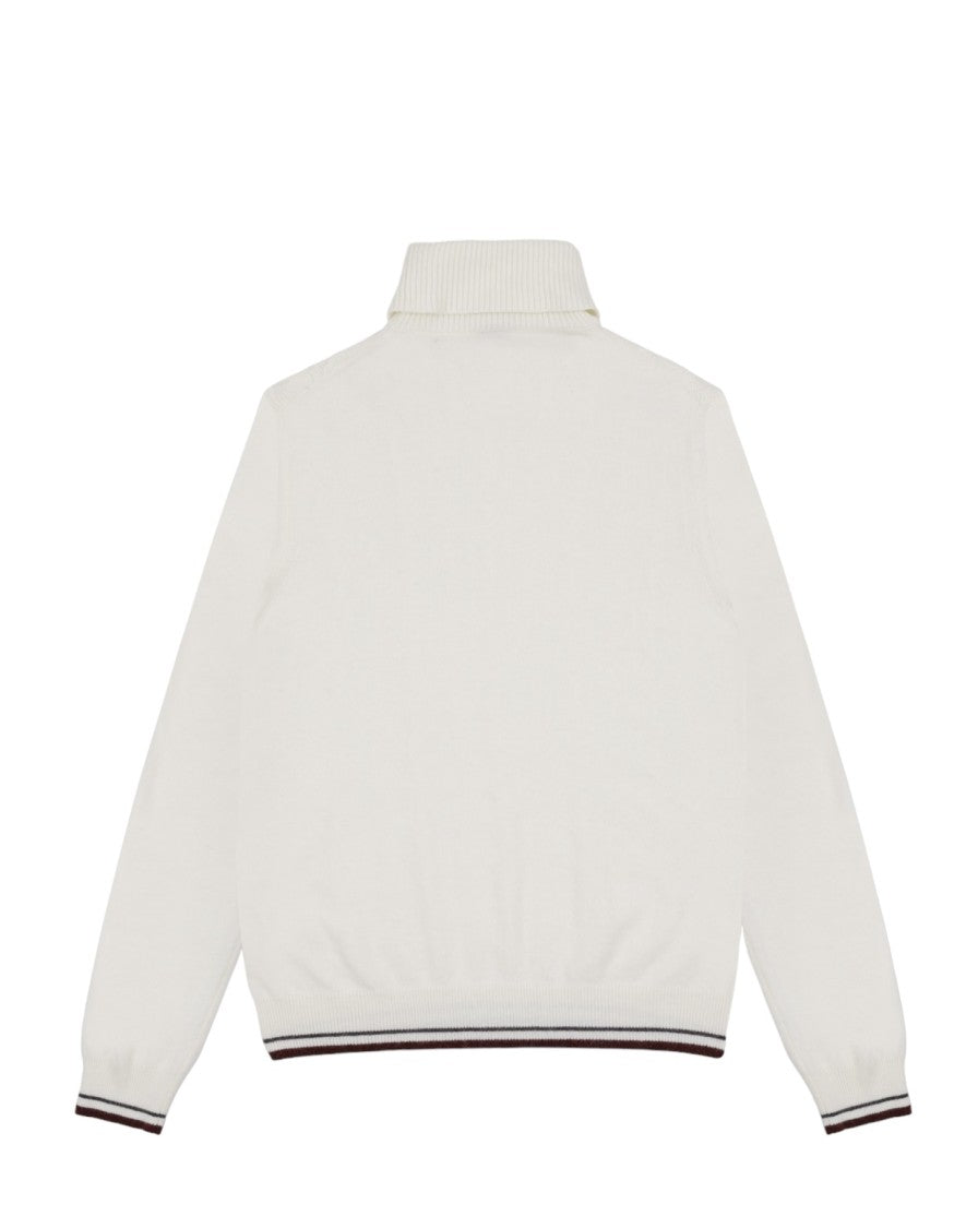 Colmar Cable Knit Pullover Turtleneck Contrasting Stripes