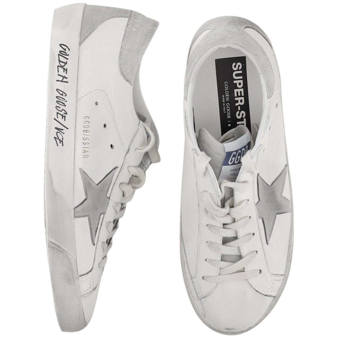 Golden Goose Low-Top Leather Sneakers With Iconic Star Patch And Contrast Tab