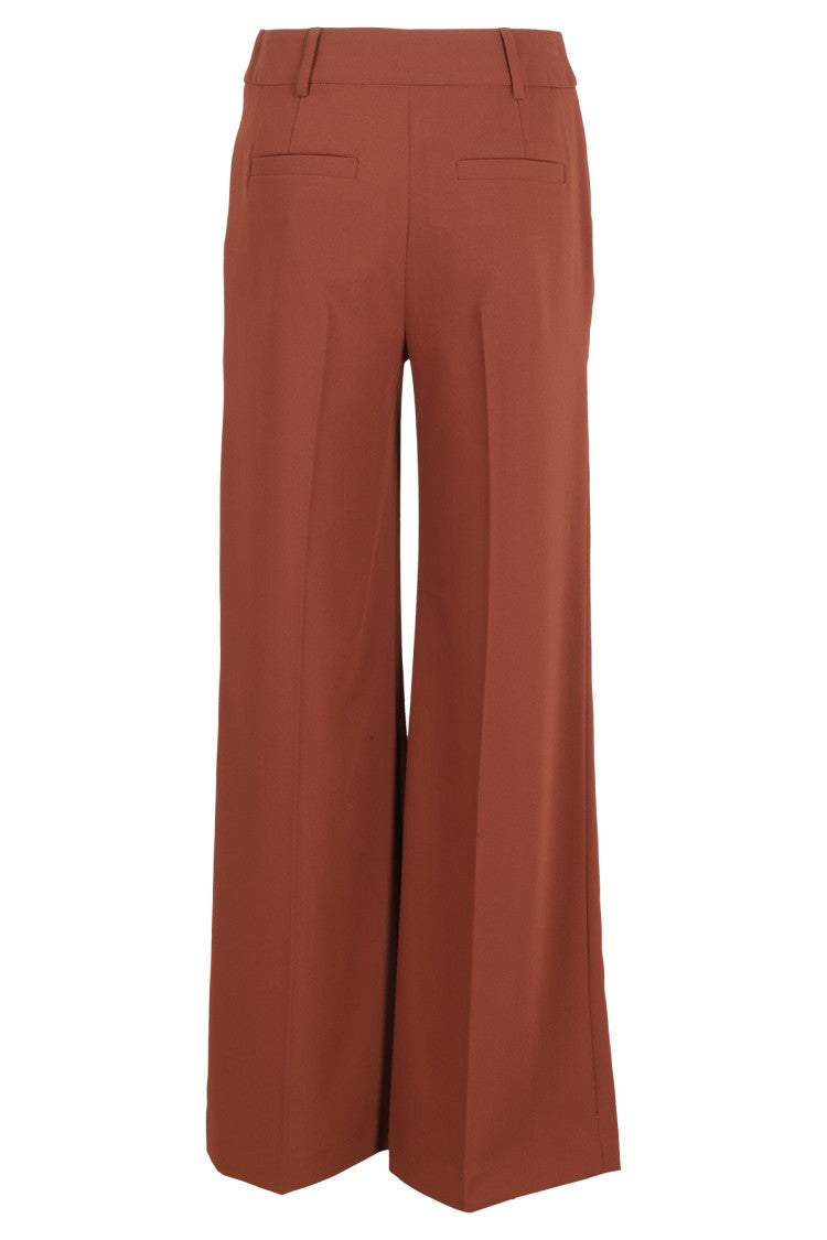 See By Chloé Brown Cotton Wide-Leg Trousers