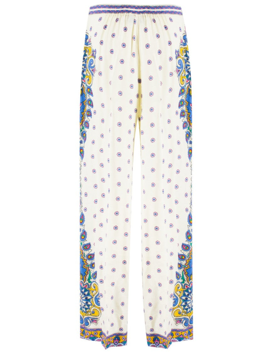 Etro Silk Crepe De Chine Palazzo Trousers