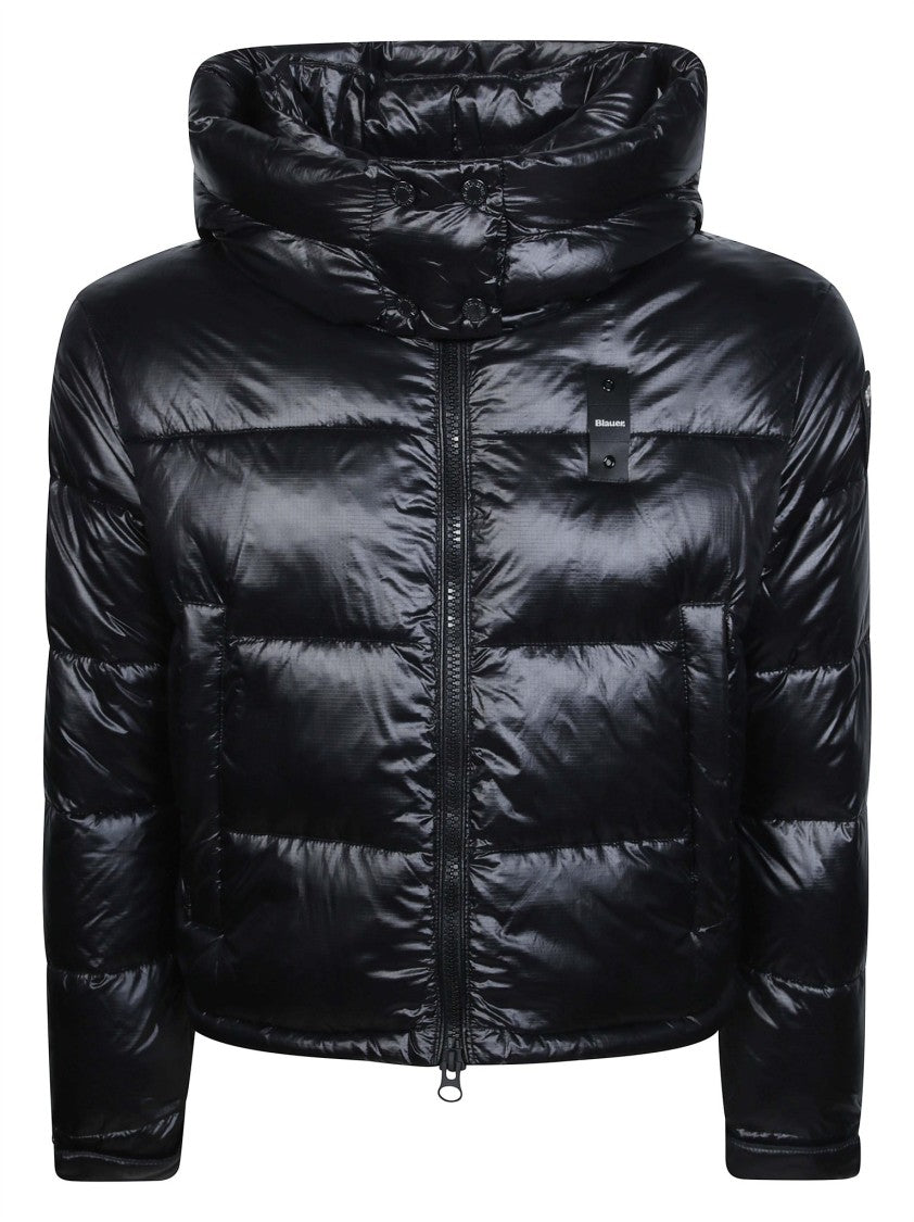 Blauer Gloria Cropped High Collar Quilted Down Jacket