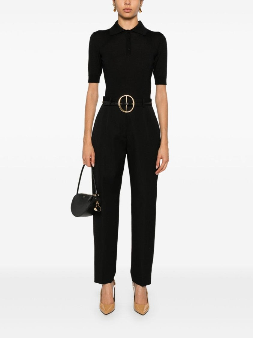 Lanvin Tapered Black Trousers In Virgin Wool
