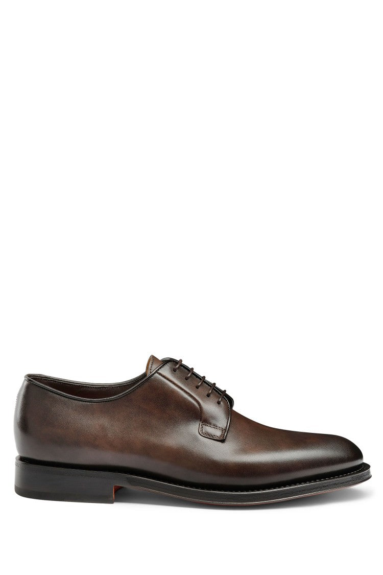Santoni Leather Derby Lace-Up Shoes