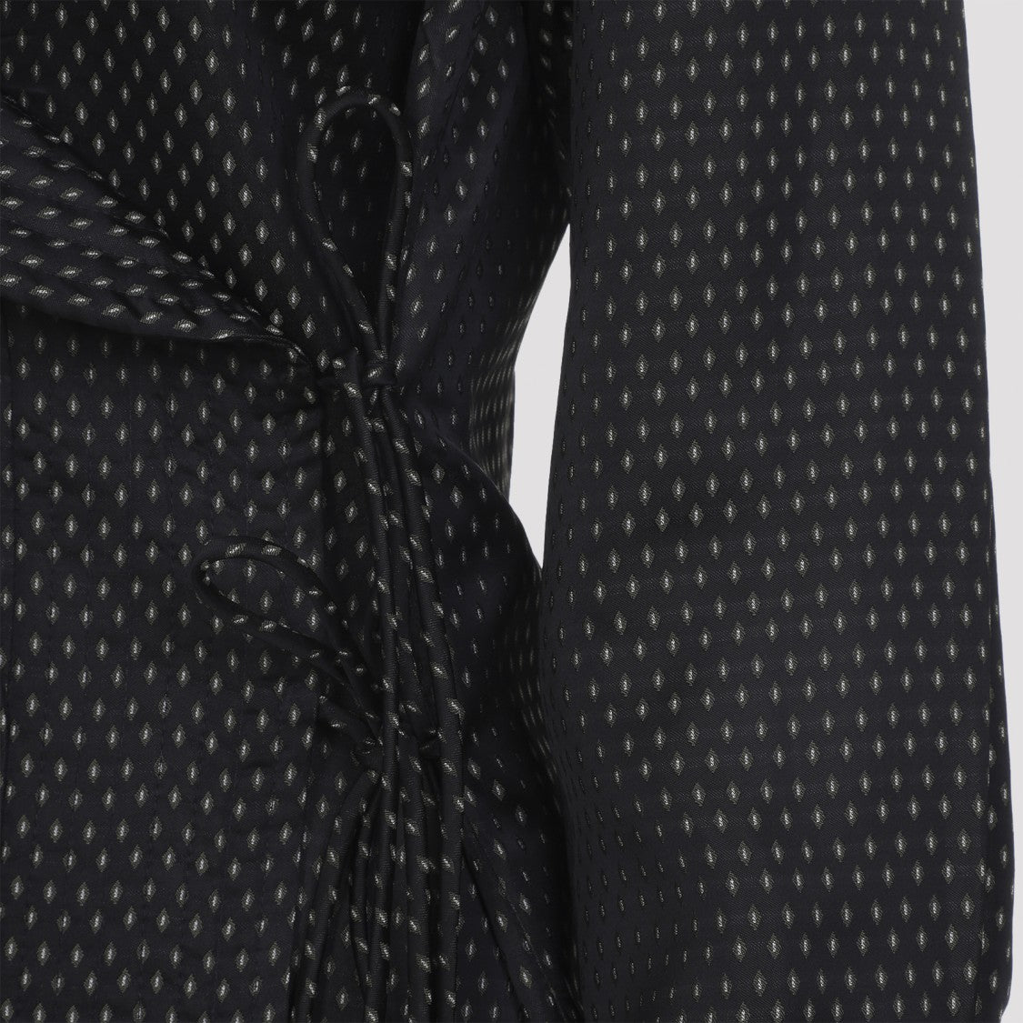 Dries Van Noten Calberton Shirt With Ruffled Neck And Geometric Pattern