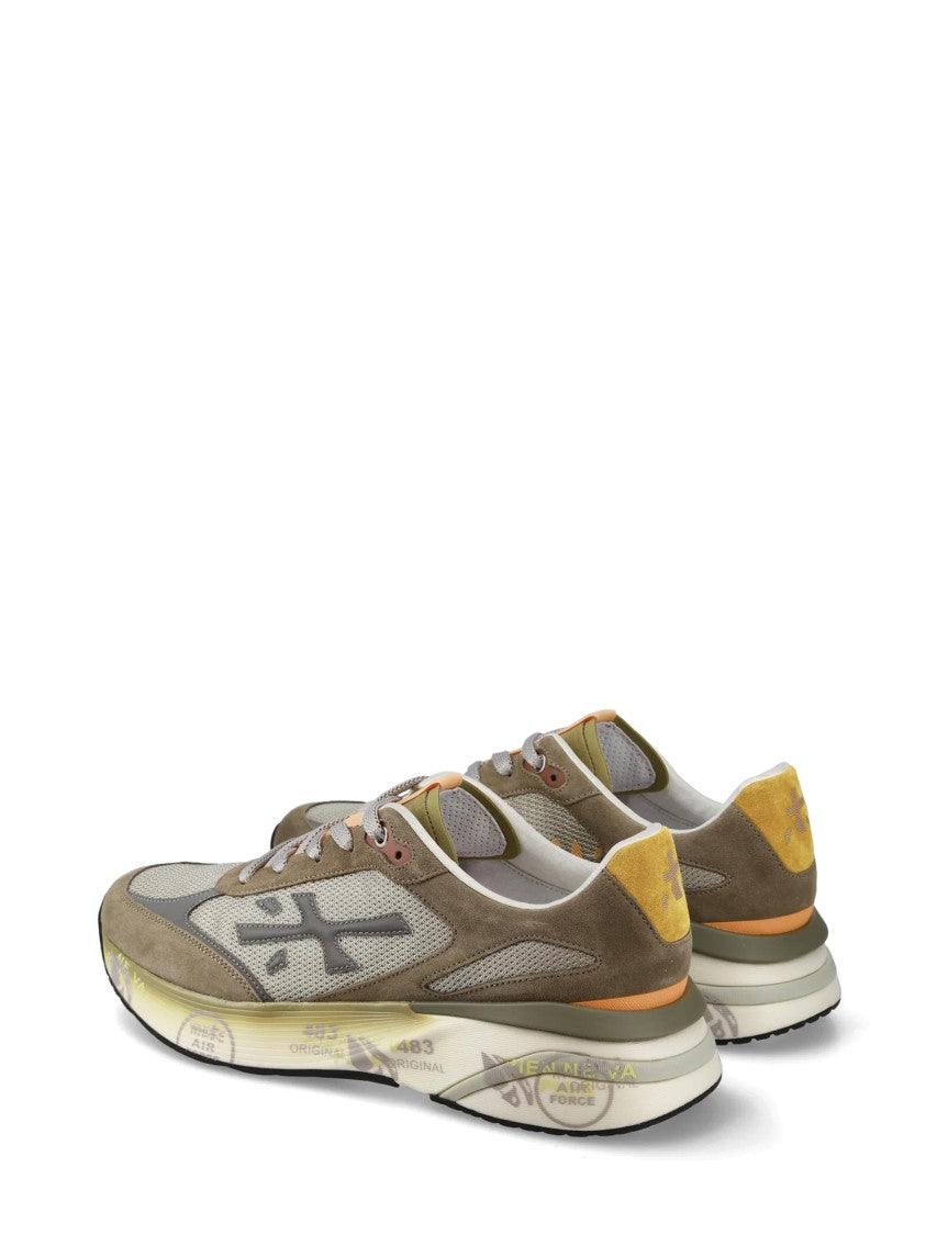 Premiata Layered Design Sneakers With Mesh