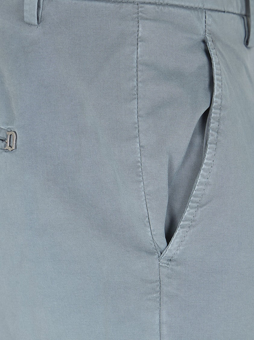 Dondup Tapered Low-Rise Pants With Front Pinces And Buttoned Pockets