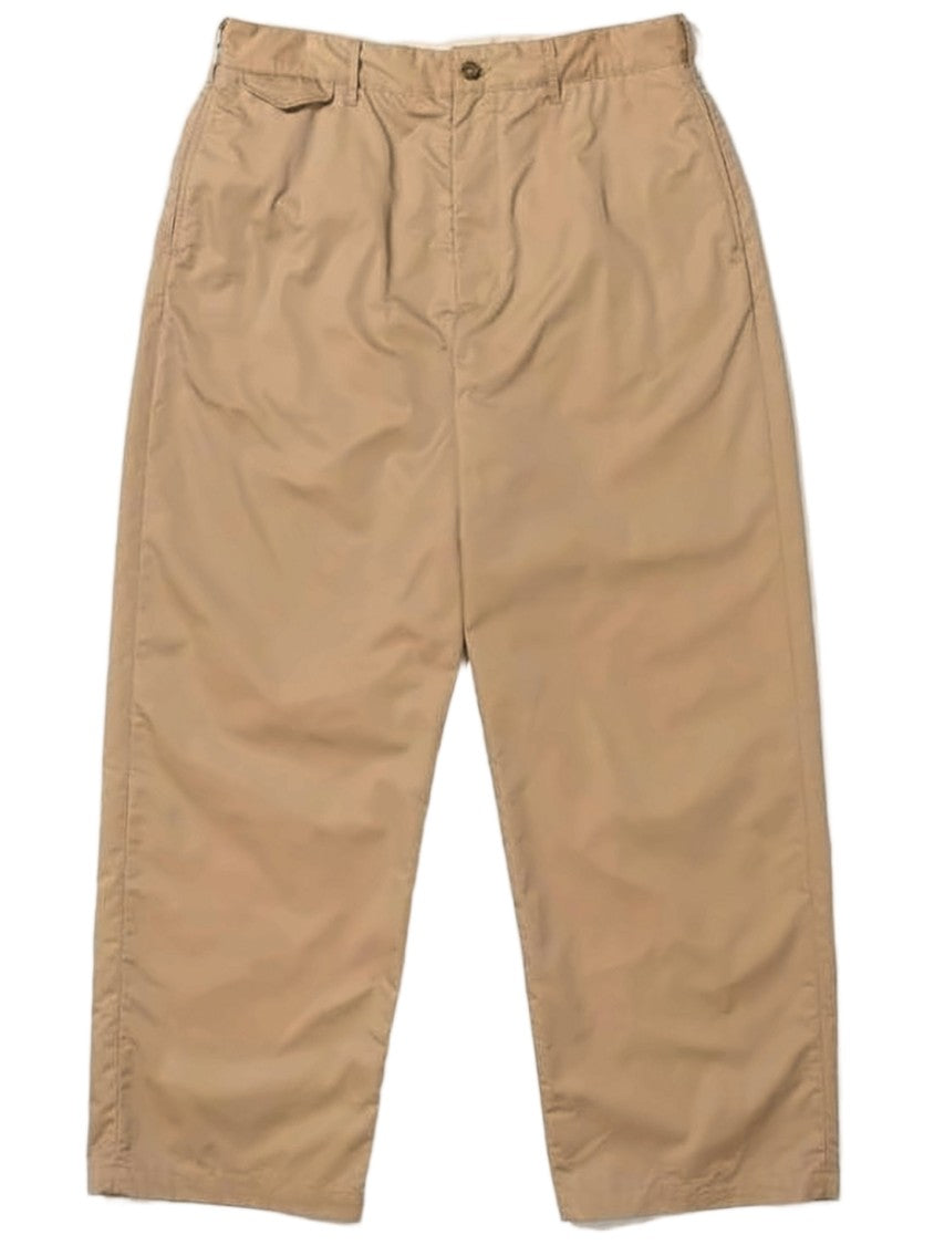 Engineered Garments Straight Fit Brown Pants With Flap Pocket And Smooth Texture