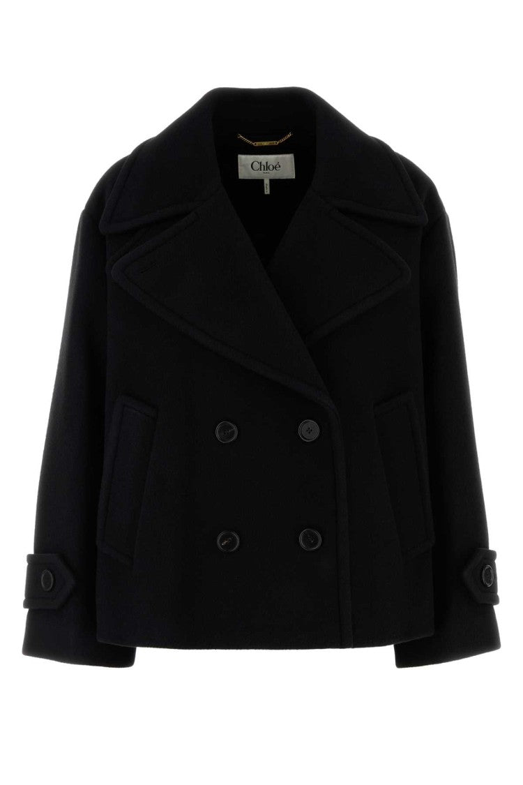 Chloé Black Wool Blend Coat