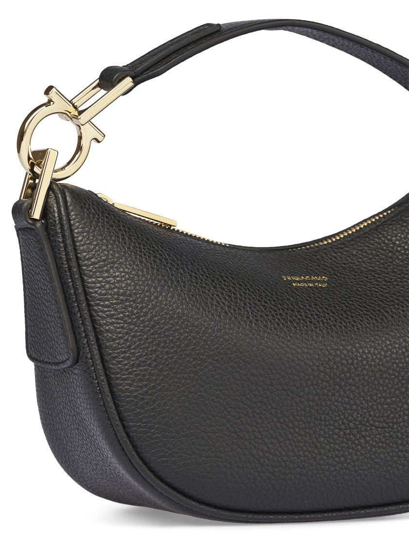 Ferragamo Calf Leather Crescent Top Handle Bag