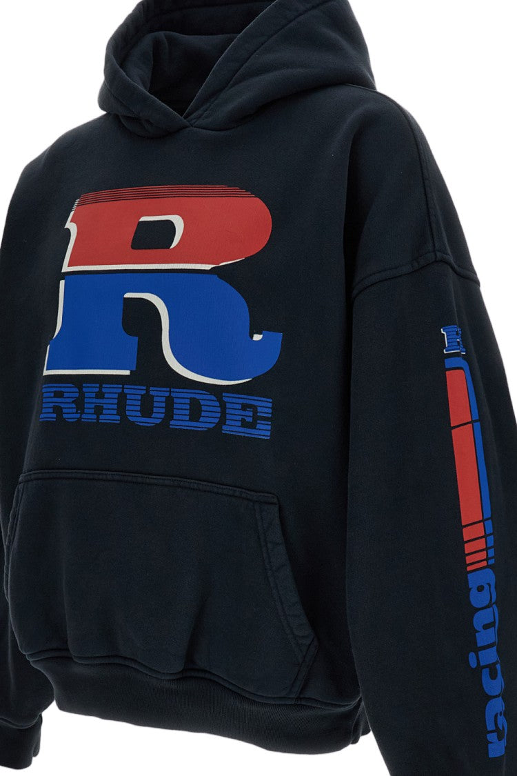 Rhude Black Brushed Cotton Oversized Hoodie