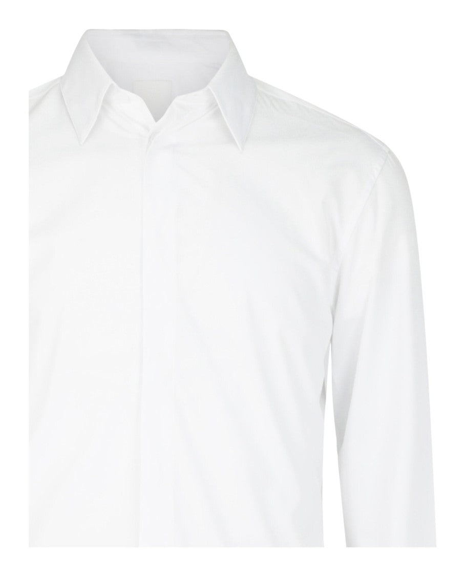 Givenchy Contemporary Fit White Cotton 4G Embroidered Shirt