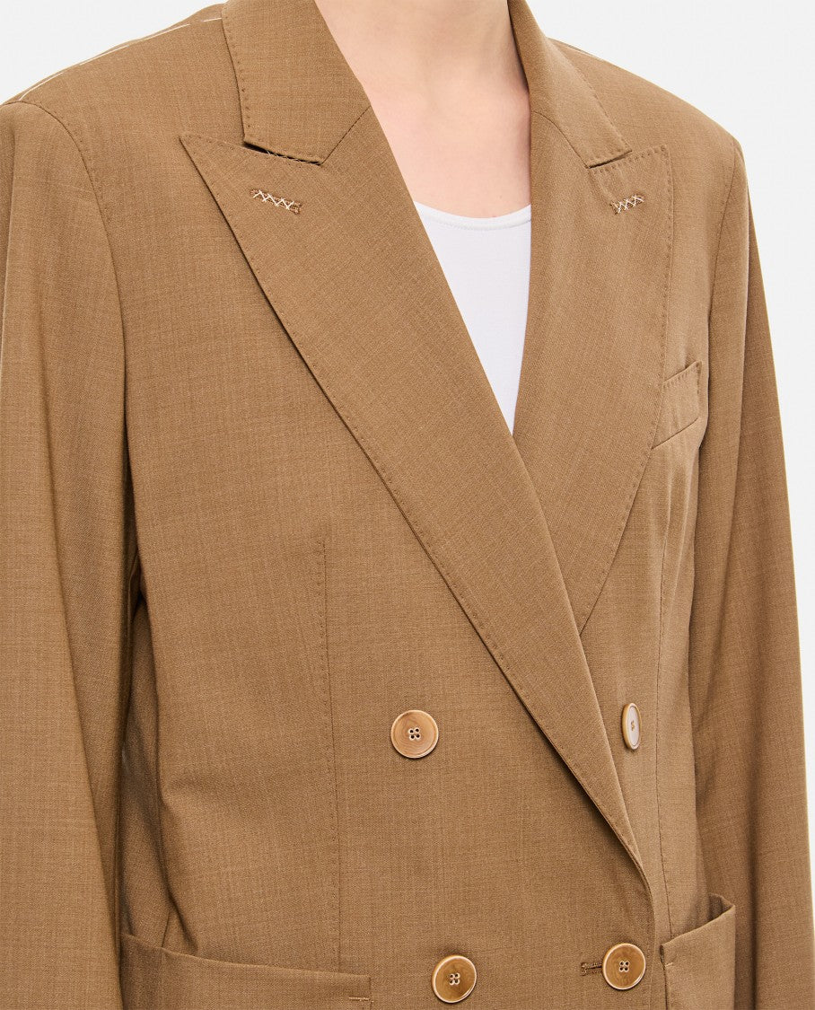 Max Mara Deconstructed Double-Breasted Blazer With Peaked Lapel