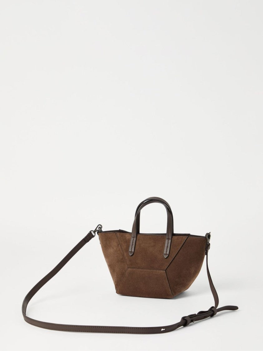 Brunello Cucinelli Structured Suede Leather Bag