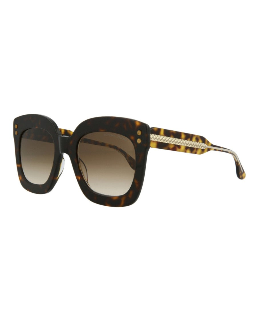 Bottega Veneta Tortoiseshell Square-Frame Acetate Sunglasses