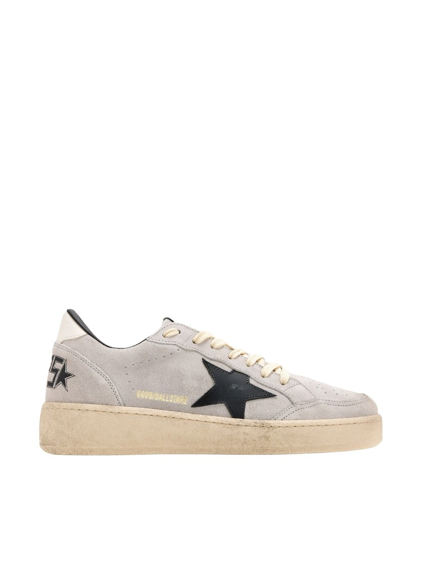 Golden Goose Soft Grey Suede Sneakers With Star Appliqué