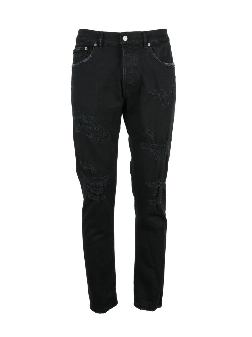 Dondup Black Icon Regular Fit Stretch Jeans