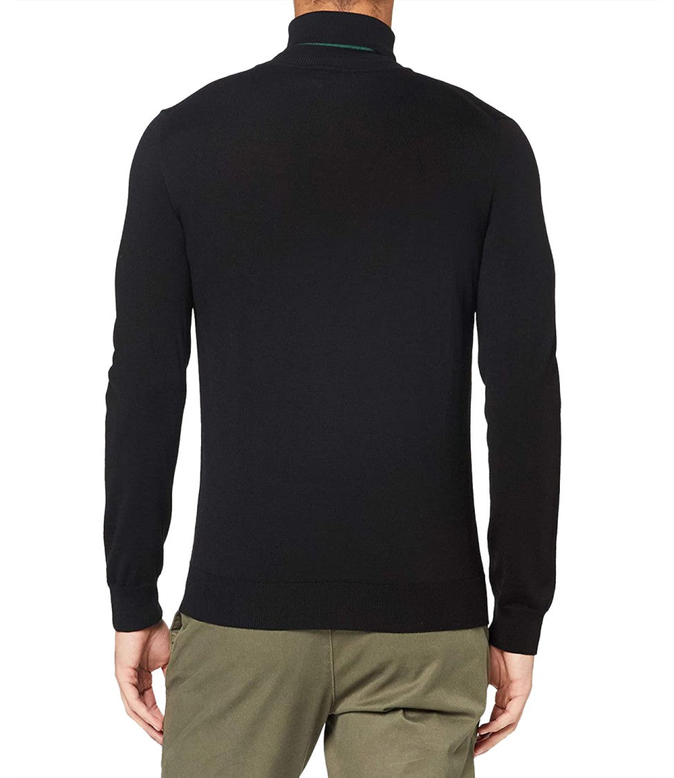 Lacoste Fitted Ribbed Turtleneck Sweater