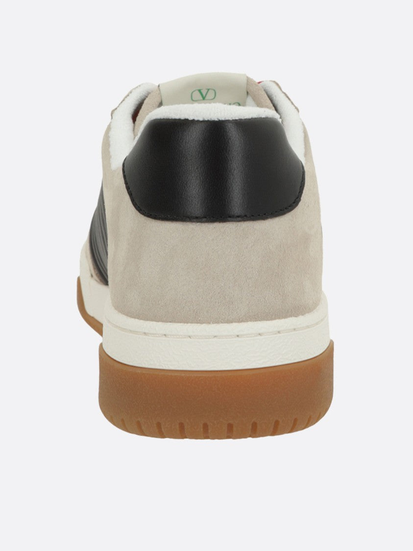 Valentino Neutral Sneakers Beige Suede Mixed Sneakers