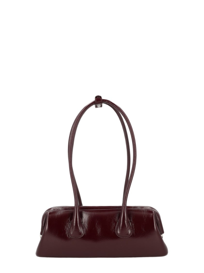Osoi Elongated Rectangular Brown Shoulder Bag With Double Rounded Handles