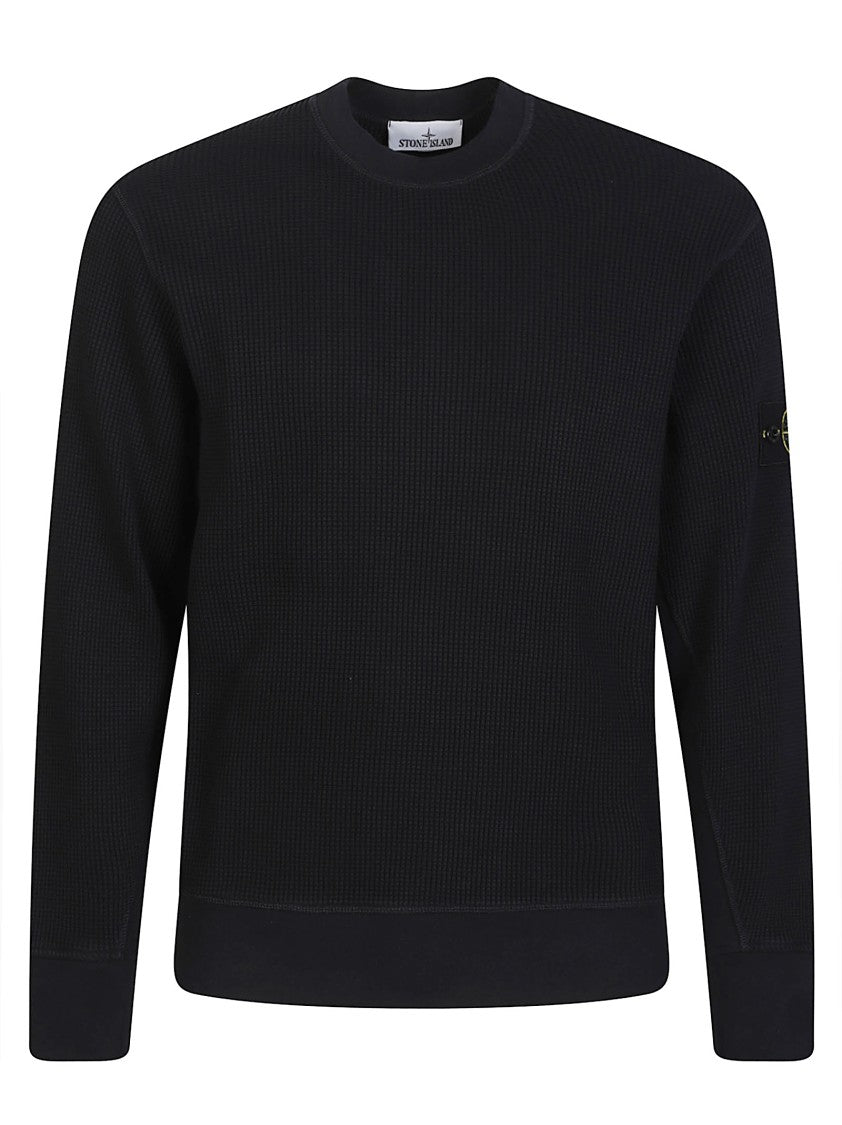 Stone Island Black Basic Logo Cotton Sweatshirt