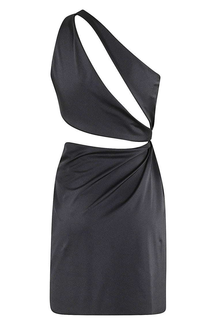 Amen Lycra One-Shoulder Draped Ring Mini Dress