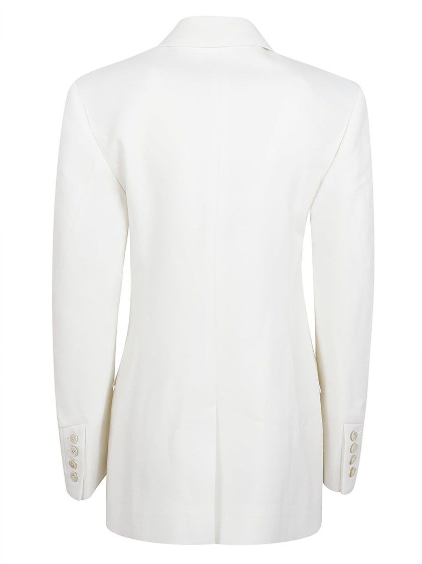Givenchy Double-Breasted White Jacket With Pointed Lapel And Flap Pockets
