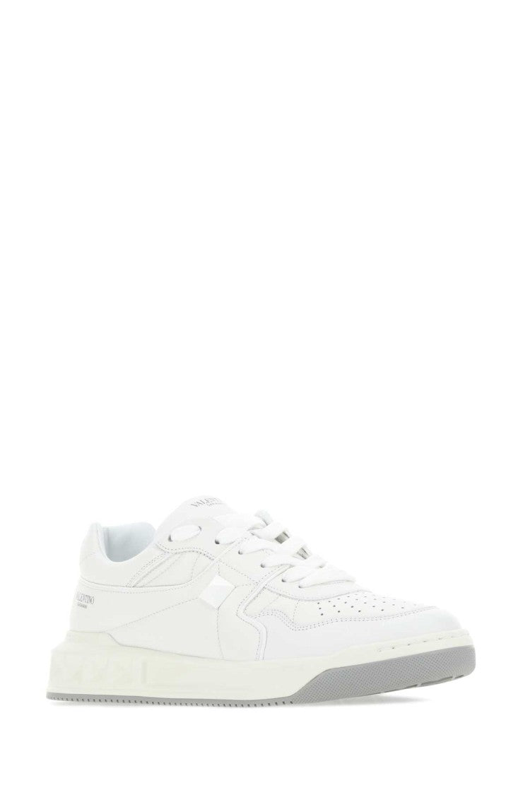 Valentino Garavani White Nappa Leather One Stud Sneakers