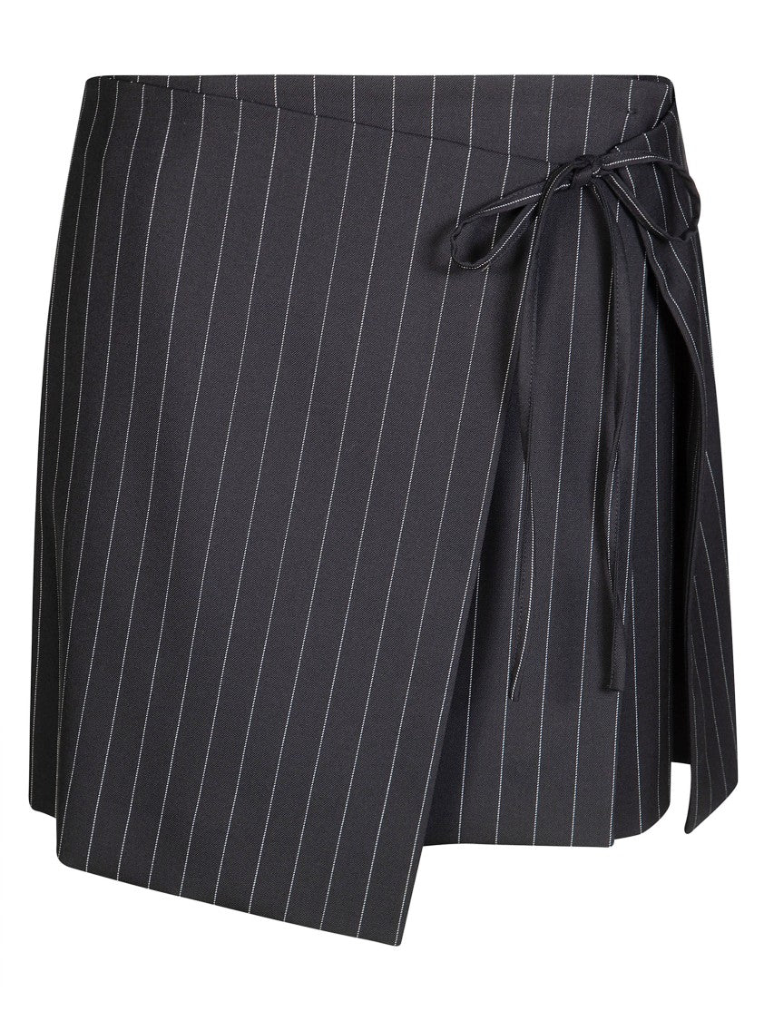 Sportmax Spxfatti Pinstripe Asymmetrical Mini Skirt