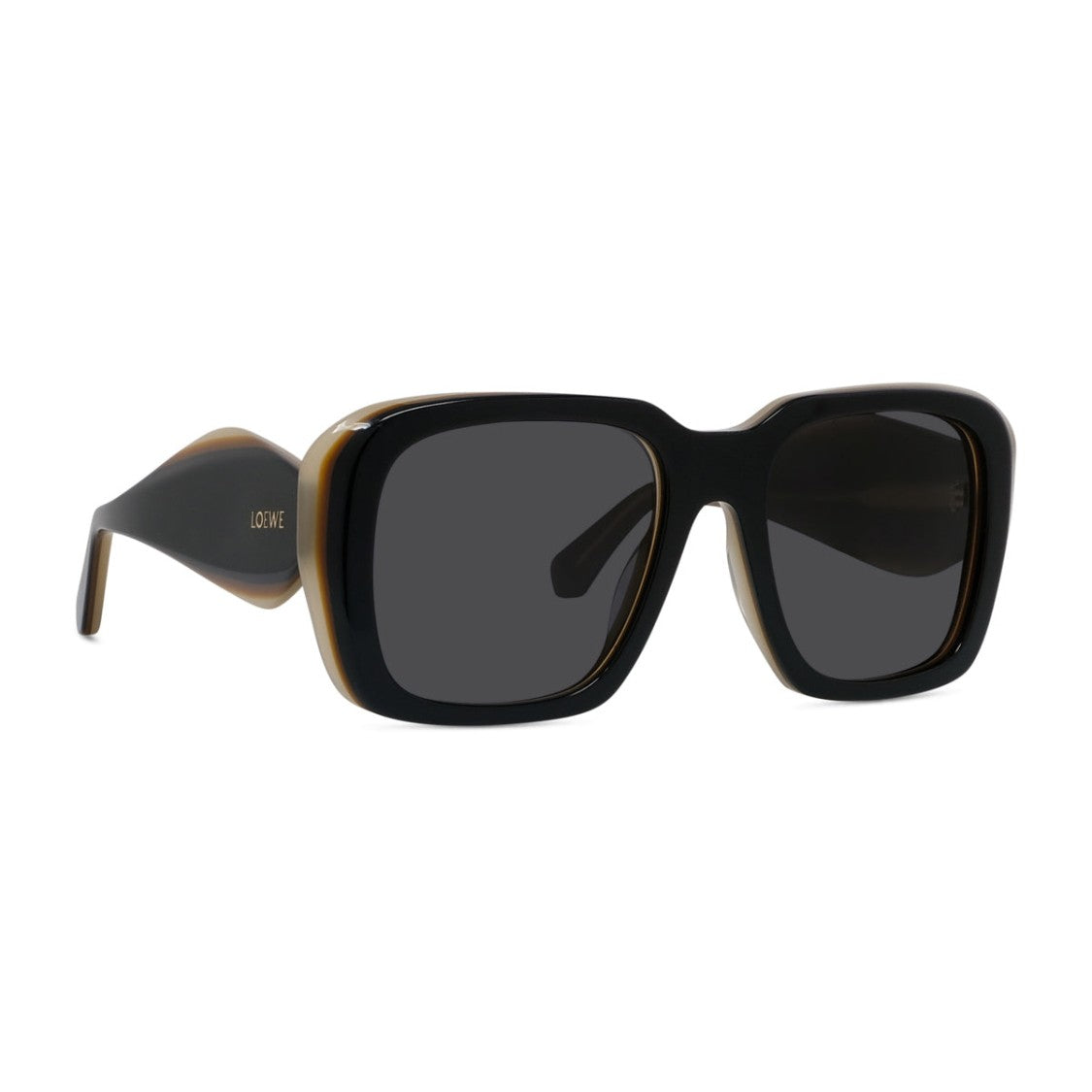 Loewe Black Honey-Edged Oversized Rectangular Sunglasses