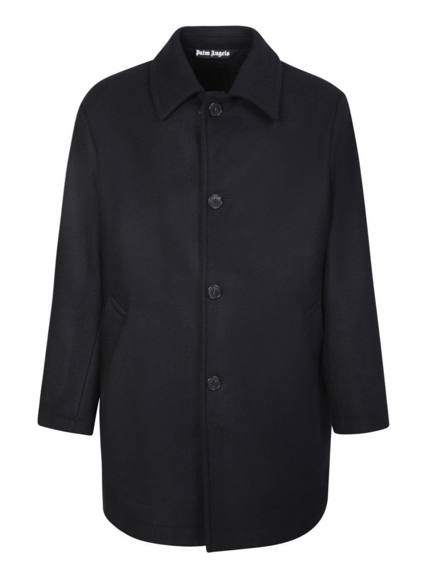 Palm Angels Black Classic Collar Coats