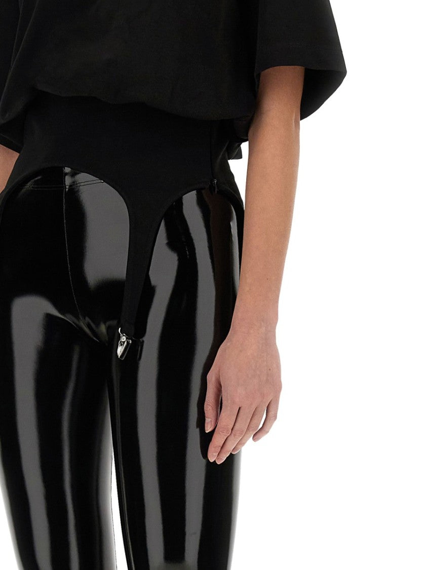 Fiorucci Black T-Shirt With Unique Suspender Design