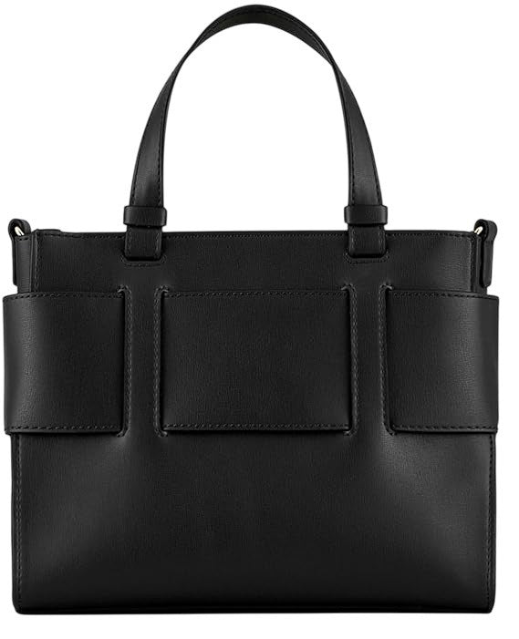 Armani Exchange Structured Black Shoulder Bag With Removable Strap
