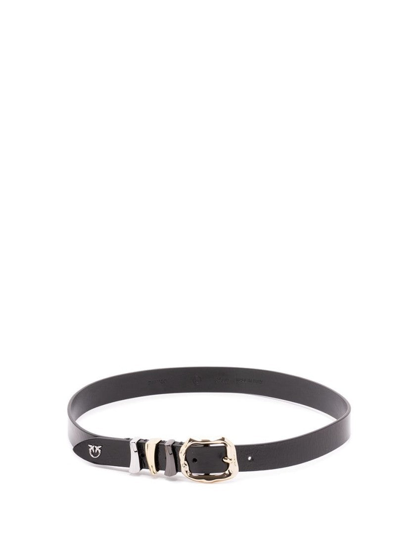 Pinko Logo "Love Birds" Belt – Black