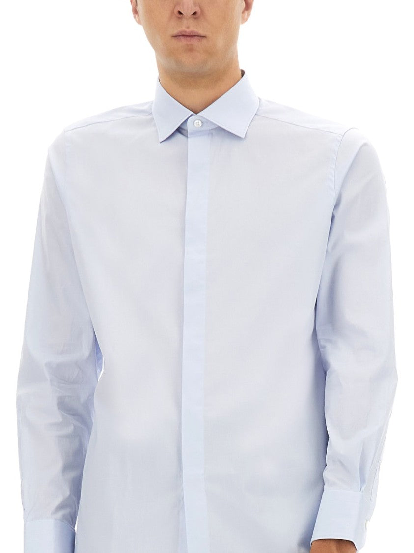 Zegna Light Blue Cotton Shirt