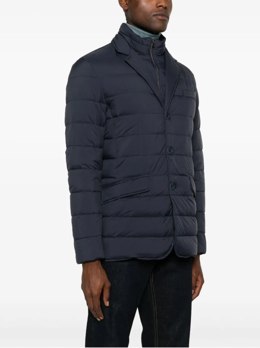 Herno Quilted Lightweight Down Coat With High Collar