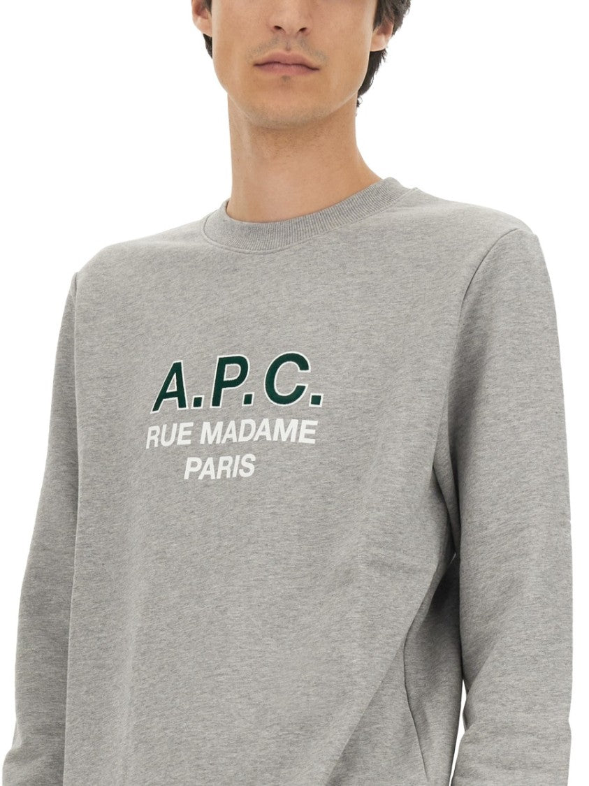 A.P.C. Logo Print Crew Neck Sweatshirt