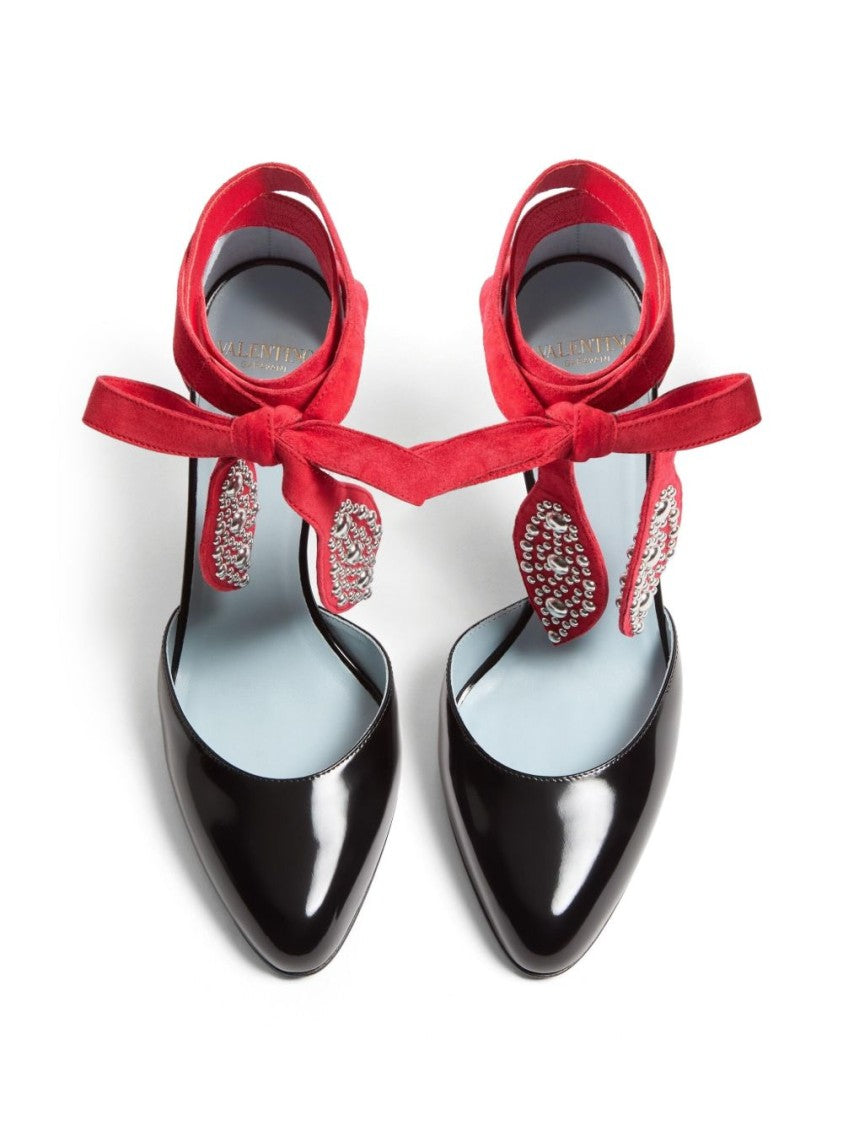 Valentino Garavani Foliefoliage Sandal With Color-Block Design And Beaded Accents