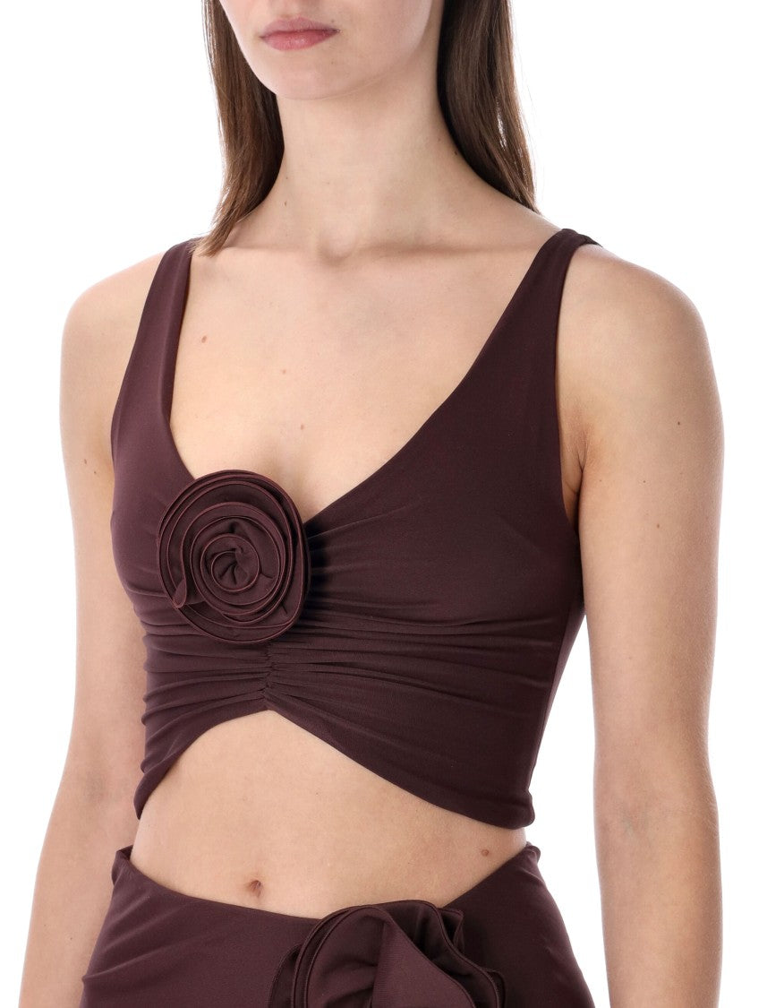Magda Butrym Three Dimensional Rose Swim Top